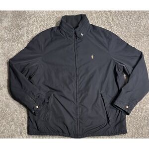 Polo Ralph Lauren Jacket Mens 2XLT Navy Fleece Lined Windbreaker Tall Pony